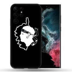 Coque compatible Magsafe Pour Samsung Galaxy S22 Ultra Voyage Corse Noir