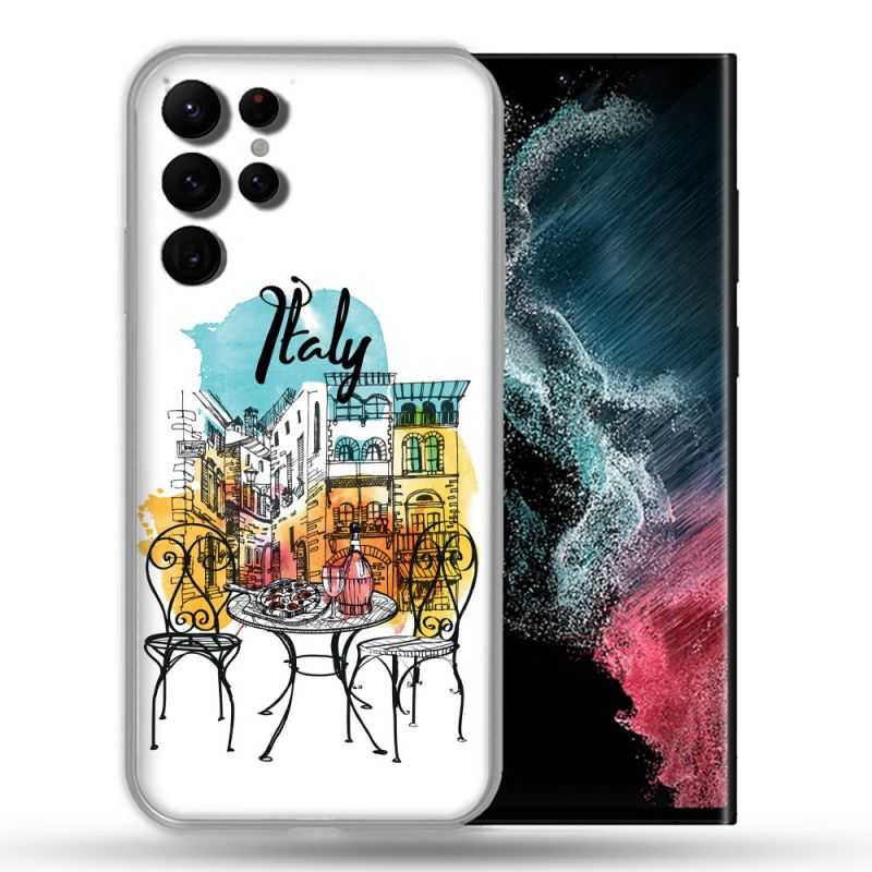 Coque compatible Magsafe Pour Samsung Galaxy S22 Ultra Voyage Italie Vintage