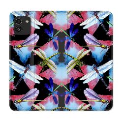 Housse Cuir Portefeuille pour Samsung Galaxy A03 Animal Libellule