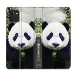 Housse Cuir Portefeuille pour Samsung Galaxy A03 Animal Panda Color