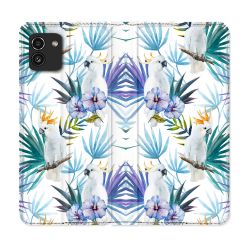 Housse Cuir Portefeuille pour Samsung Galaxy A03 Animal Perroquet Peinture