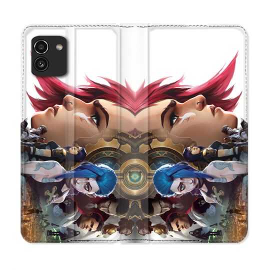 Housse Cuir Portefeuille pour Samsung Galaxy A03 Arcane Jynx Sœur