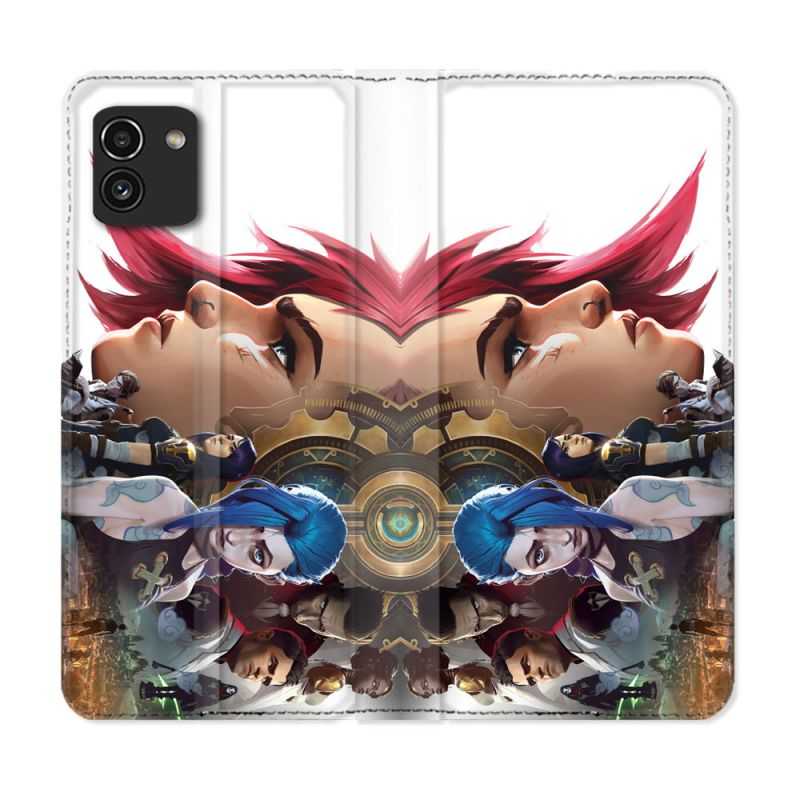 Housse Cuir Portefeuille pour Samsung Galaxy A03 Arcane Jynx Sœur