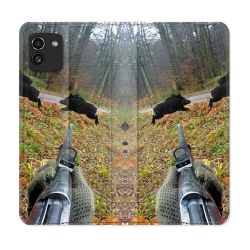 Housse Cuir Portefeuille pour Samsung Galaxy A03 Chasse Vision Tir