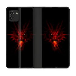Housse Cuir Portefeuille pour Samsung Galaxy A03 Fantastique Dragon Feu