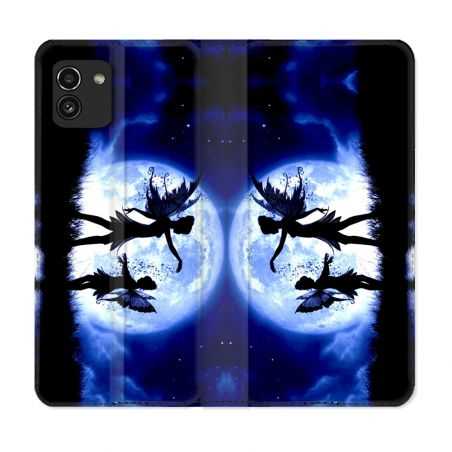 Housse Cuir Portefeuille pour Samsung Galaxy A03 Fantastique Fee Lune