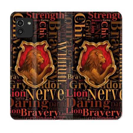 Housse Cuir Portefeuille pour Samsung Galaxy A03 Harry Potter Griffondor