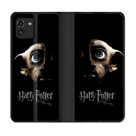Housse Cuir Portefeuille pour Samsung Galaxy A03 Harry Potter Hollows Dobby