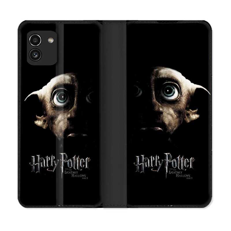 Housse Cuir Portefeuille pour Samsung Galaxy A03 Harry Potter Hollows Dobby