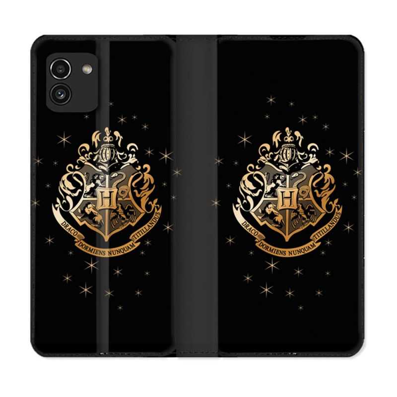 Housse Cuir Portefeuille pour Samsung Galaxy A03 Harry Potter Poudlard