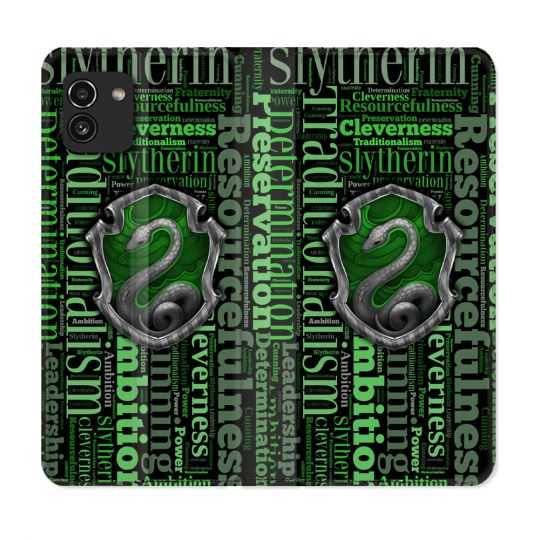 Housse Cuir Portefeuille pour Samsung Galaxy A03 Harry Potter Serpentar