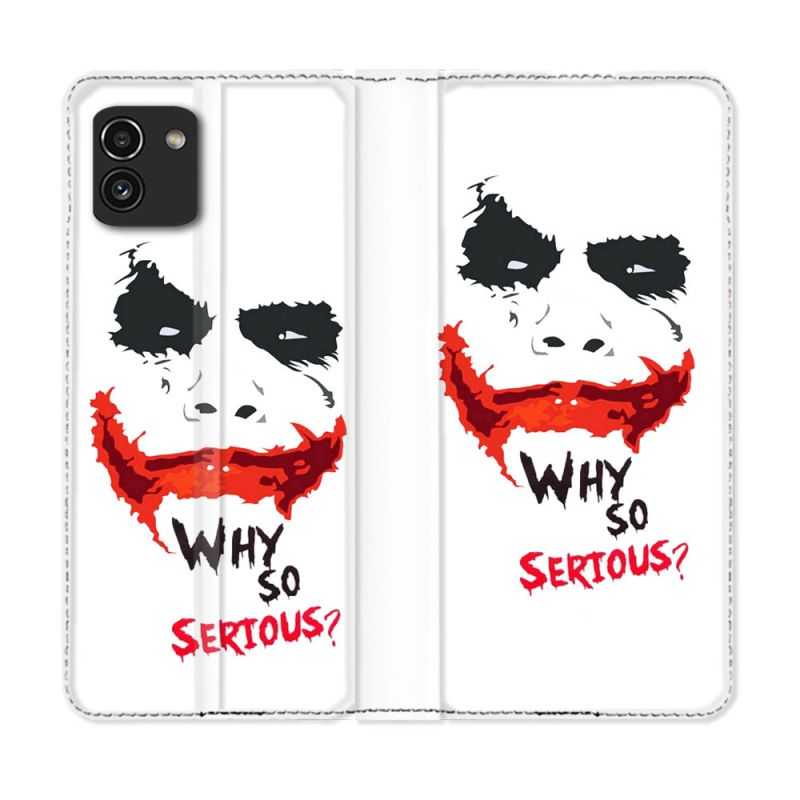 Housse Cuir Portefeuille pour Samsung Galaxy A03 Joker Blanc