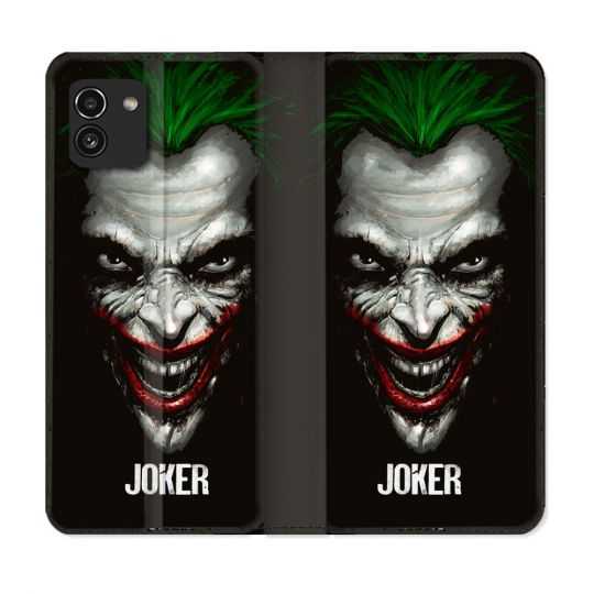 Housse Cuir Portefeuille pour Samsung Galaxy A03 Joker Noir