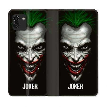 Housse Cuir Portefeuille pour Samsung Galaxy A03 Joker Noir