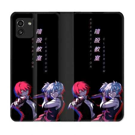 Housse Cuir Portefeuille pour Samsung Galaxy A03 Manga Assassination Classroom Duo