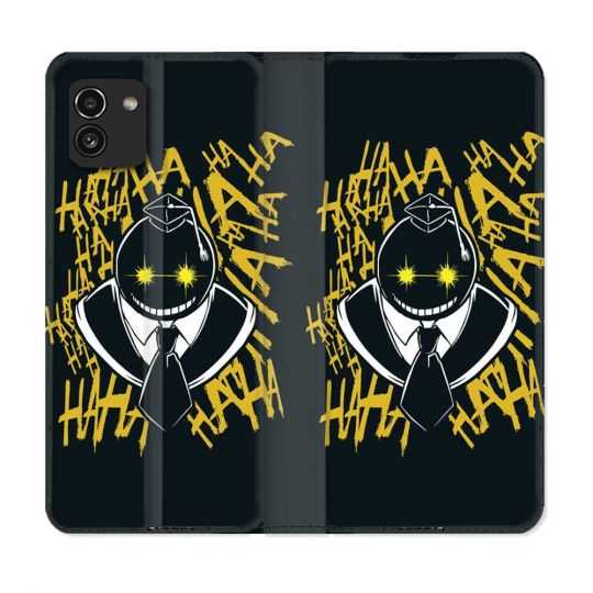 Housse Cuir Portefeuille pour Samsung Galaxy A03 Manga Assassination Classroom Kuro Noir