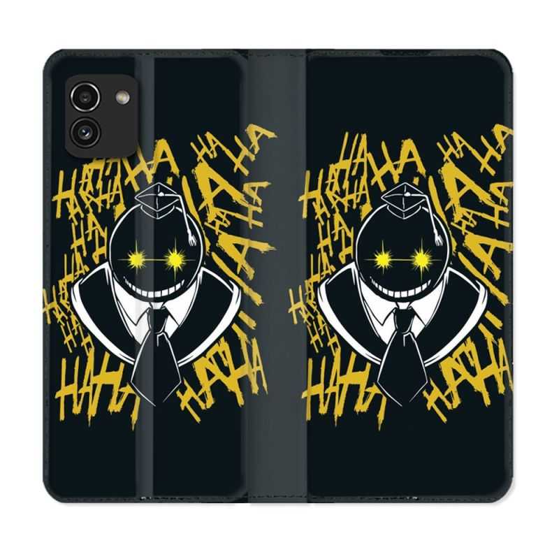 Housse Cuir Portefeuille pour Samsung Galaxy A03 Manga Assassination Classroom Kuro Noir