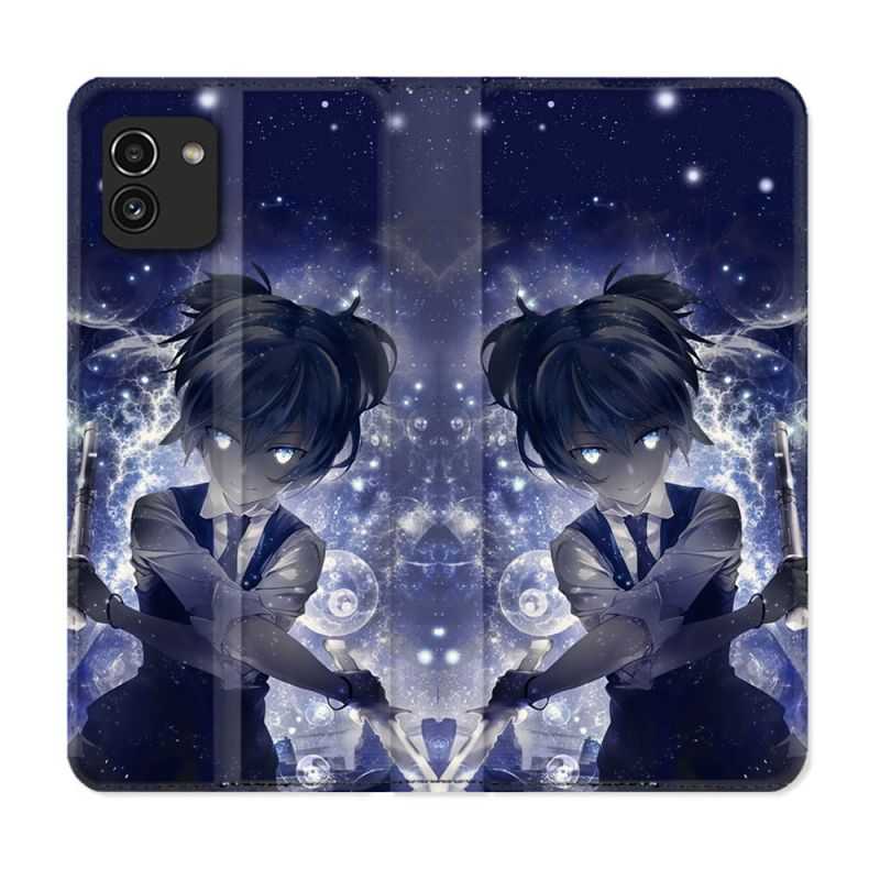 Housse Cuir Portefeuille pour Samsung Galaxy A03 Manga Assassination Classroom Nagisa