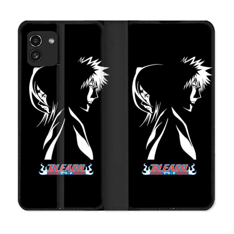 Housse Cuir Portefeuille pour Samsung Galaxy A03 Manga Bleach Duo