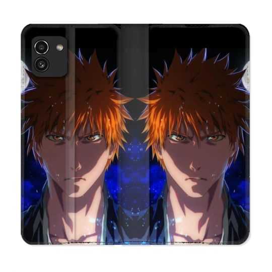 Housse Cuir Portefeuille pour Samsung Galaxy A03 Manga Bleach Ichigo