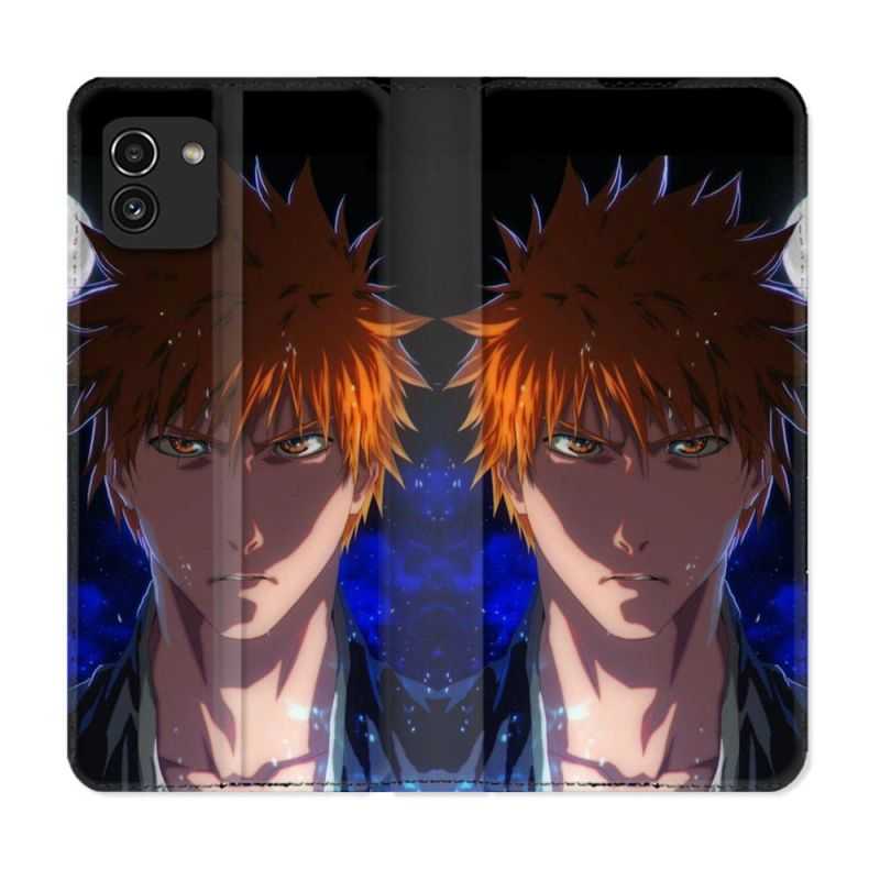 Housse Cuir Portefeuille pour Samsung Galaxy A03 Manga Bleach Ichigo
