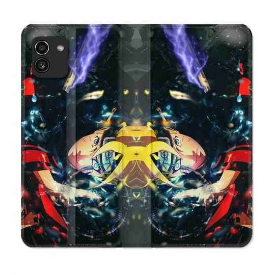 Housse Cuir Portefeuille pour Samsung Galaxy A03 Manga Boruto Eclair
