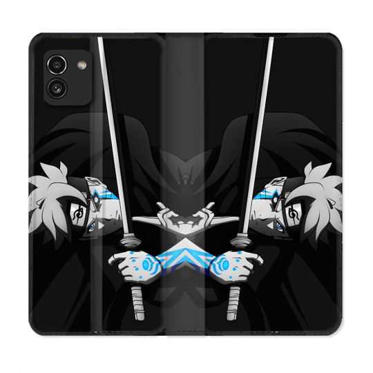 Housse Cuir Portefeuille pour Samsung Galaxy A03 Manga Boruto Epée