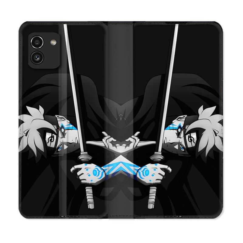 Housse Cuir Portefeuille pour Samsung Galaxy A03 Manga Boruto Epée