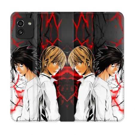 Housse Cuir Portefeuille pour Samsung Galaxy A03 Manga Death Note Duo