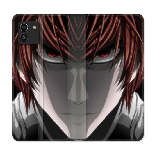 Housse Cuir Portefeuille pour Samsung Galaxy A03 Manga Death Note Kira