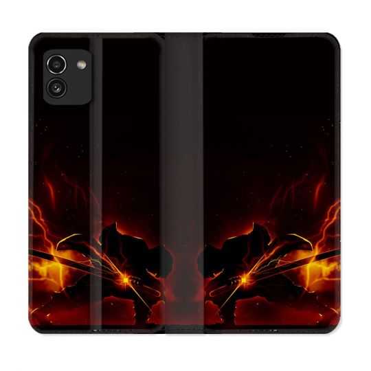 Housse Cuir Portefeuille pour Samsung Galaxy A03 Manga Demon Slayer Electric