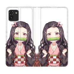 Housse Cuir Portefeuille pour Samsung Galaxy A03 Manga Demon Slayer Nezuko