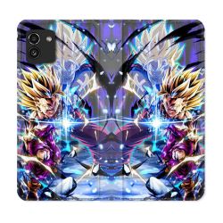 Housse Cuir Portefeuille pour Samsung Galaxy A03 Manga Dragon Ball Sangohan Duo