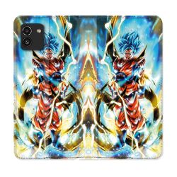 Housse Cuir Portefeuille pour Samsung Galaxy A03 Manga Dragon Ball Sangoku Blanc