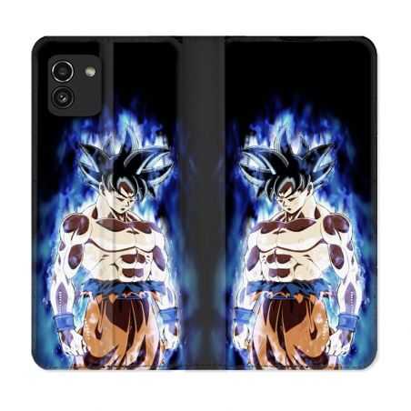 Housse Cuir Portefeuille pour Samsung Galaxy A03 Manga Dragon Ball Sangoku Noir