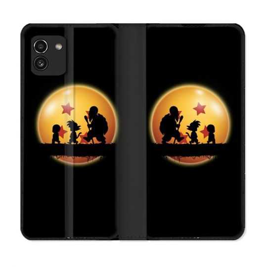 Housse Cuir Portefeuille pour Samsung Galaxy A03 Manga Dragon Ball Vintage