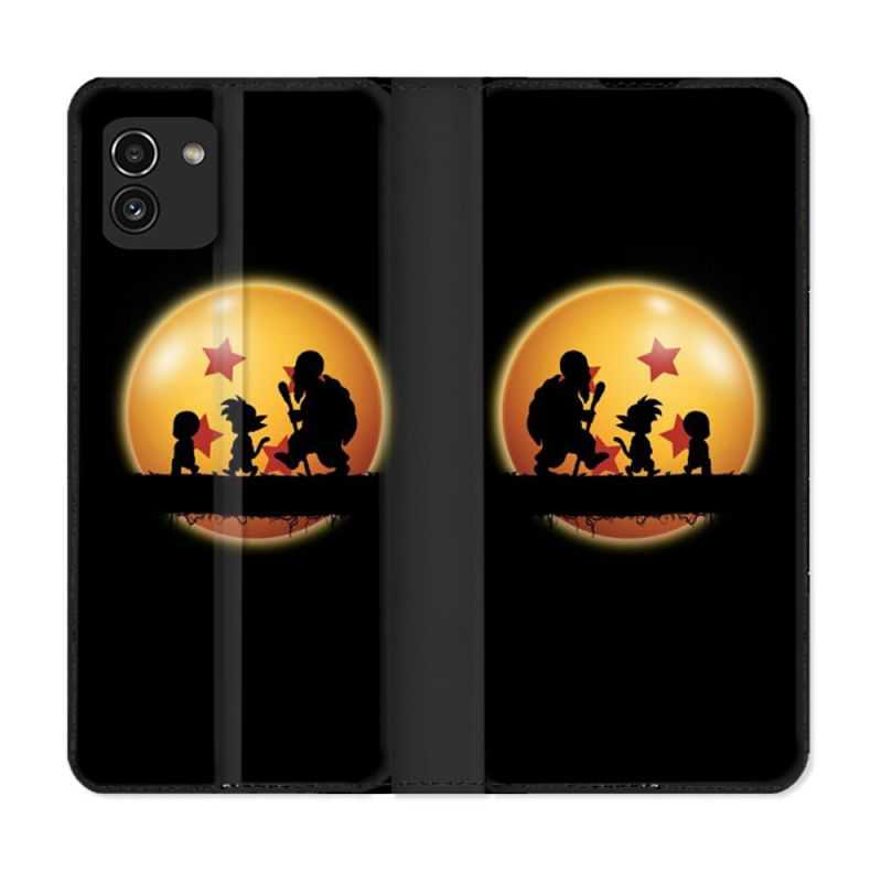 Housse Cuir Portefeuille pour Samsung Galaxy A03 Manga Dragon Ball Vintage