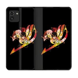 Housse Cuir Portefeuille pour Samsung Galaxy A03 Manga Fairy Tail Logo Noir