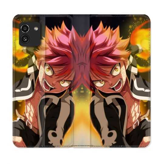 Housse Cuir Portefeuille pour Samsung Galaxy A03 Manga Fairy Tail Natsu