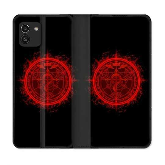 Housse Cuir Portefeuille pour Samsung Galaxy A03 Manga Fullmetal Alchemist Logo