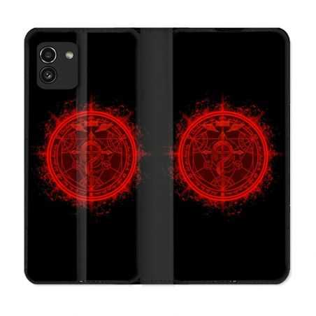 Housse Cuir Portefeuille pour Samsung Galaxy A03 Manga Fullmetal Alchemist Logo