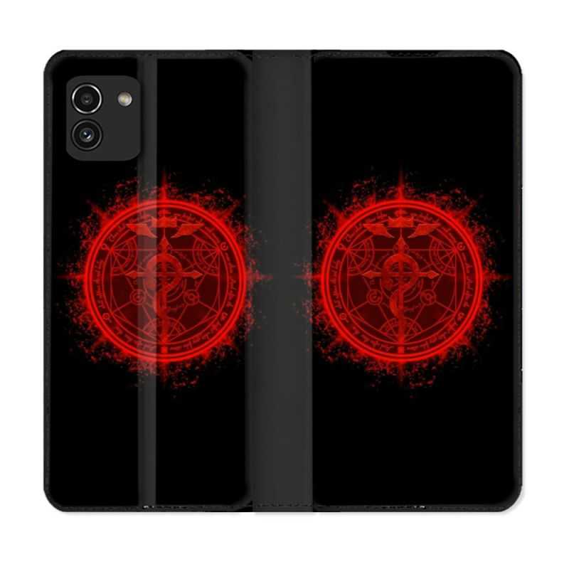 Housse Cuir Portefeuille pour Samsung Galaxy A03 Manga Fullmetal Alchemist Logo