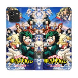 Housse Cuir Portefeuille pour Samsung Galaxy A03 Manga My Hero Academia Affiche