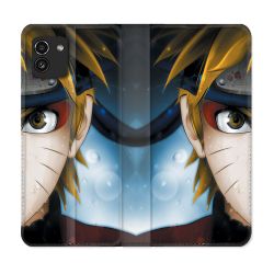Housse Cuir Portefeuille pour Samsung Galaxy A03 Manga Naruto Blanc