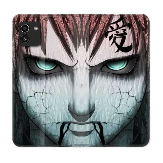 Housse Cuir Portefeuille pour Samsung Galaxy A03 Manga Naruto Gaara