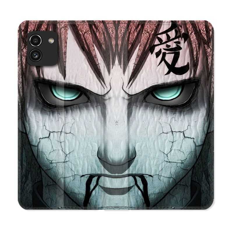 Housse Cuir Portefeuille pour Samsung Galaxy A03 Manga Naruto Gaara