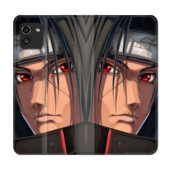 Housse Cuir Portefeuille pour Samsung Galaxy A03 Manga Naruto Itachi Visage