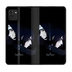 Housse Cuir Portefeuille pour Samsung Galaxy A03 Manga Naruto Sasuke Itachi