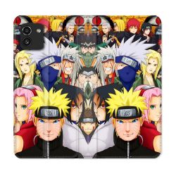 Housse Cuir Portefeuille pour Samsung Galaxy A03 Manga Naruto Team