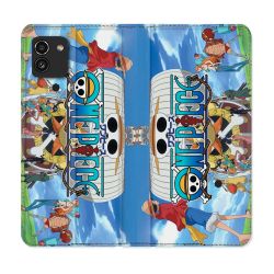 Housse Cuir Portefeuille pour Samsung Galaxy A03 Manga One Piece Sunny
